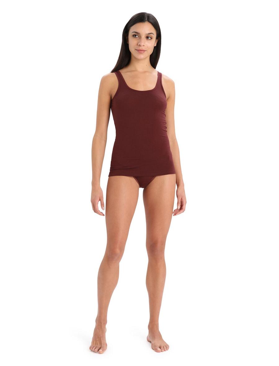 Espresso Women's Icebreaker Merino Siren Tank Top Underwear | USA 1709VRWD